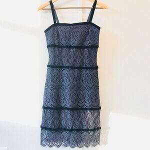 Whimsigoth Black gray laced dress Rimini dress Shaw burnout sz 2 velour Empire